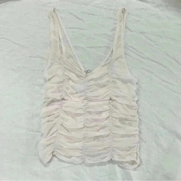 FREE PEOPLE INTIMATELY Light Pink Sheer Rouged Top Size S & L - Picture 8 of 8